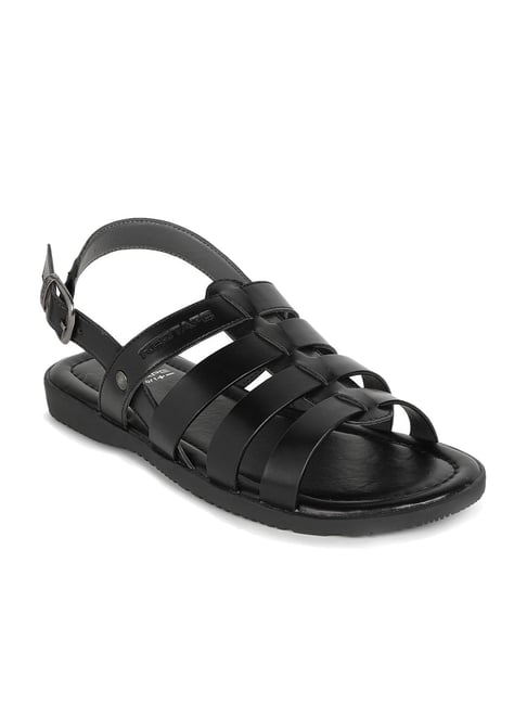 Red Tape Men's Black Back Strap Sandals