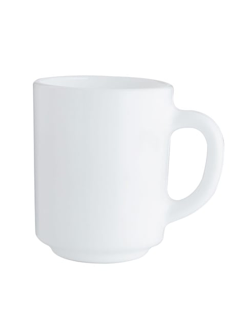 Buy Luminarc White Glass Coffee Mugs (250 ml) - Set of 6 Online at Best ...