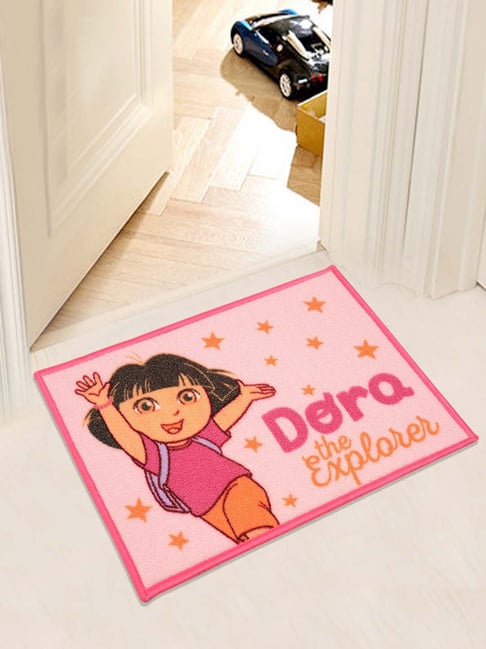 Saral Home Dora Pink Anti-Skid Kids Door Mat - Set of 1