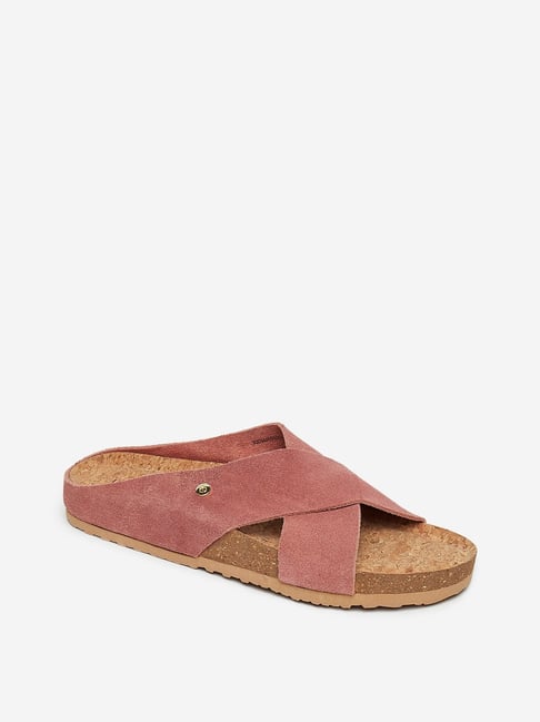 Pink suede sandals hot sale