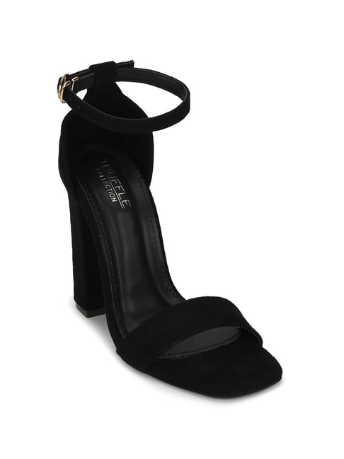 Truffle Collection Black Ankle Strap Sandals