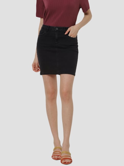 Only Black Cotton Bodycon Skirt