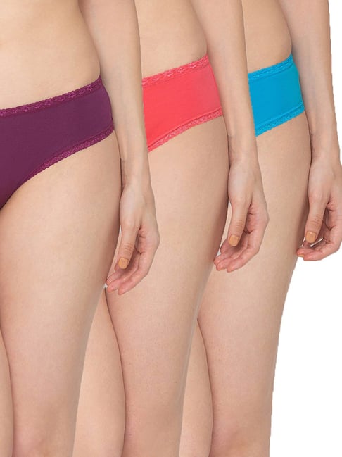 Clovia Multicolor Printed Bikini Panty - Pack of 3