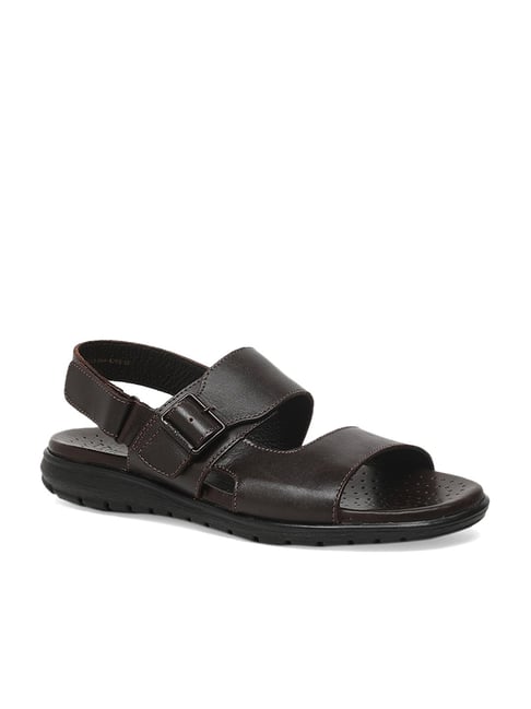 Buy Hush Puppies By Bata Men Charcoal Grey Leather Sandals - Sandals for Men  1124366 | Myntra