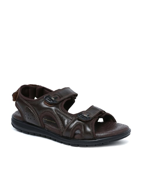 Hush Puppies Men's Black and Brown Leather Sandals and Floaters(864-4952) :  Amazon.in: Fashion