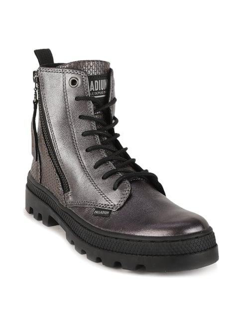 Palladium black store leather boots