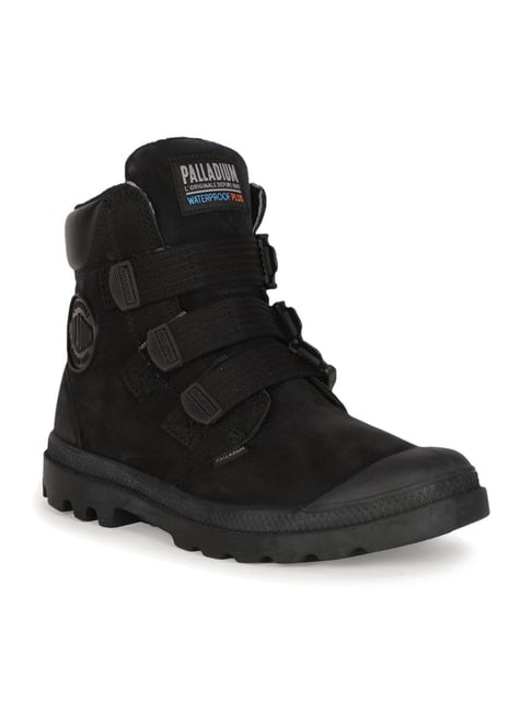 Palladium black store leather boots