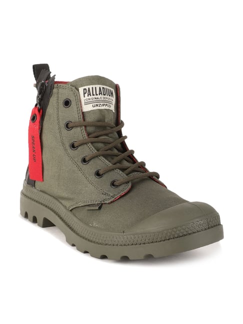 palladium olive casual boots