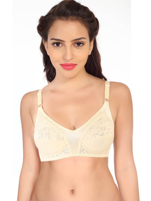 Buy Soie Beige Lace Non Wired Non Padded Full Coverage Minimizer Bra for  Women Online @ Tata CLiQ