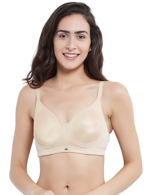 Buy Soie Beige Non Wired Non Padded Full Coverage Everyday Bra for