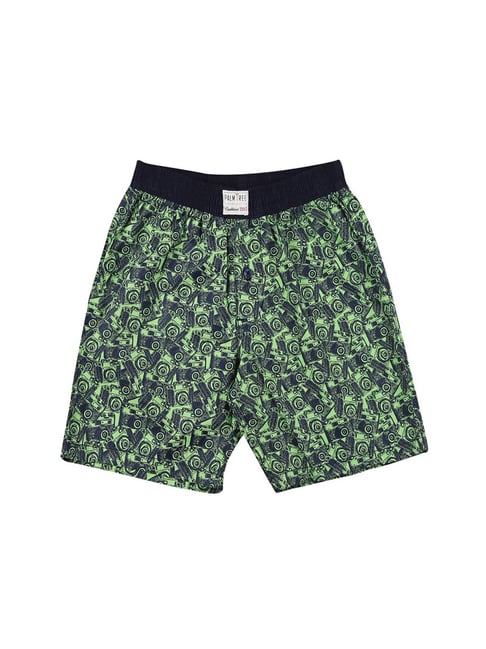 Gini & Jony Kids Green Printed Boxer Shorts