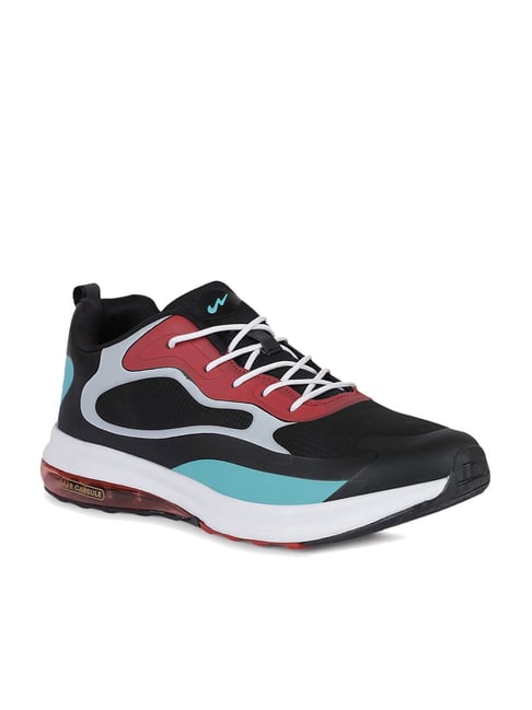 Buy Campus Renegade Black Turquoise Running Shoes for Men at