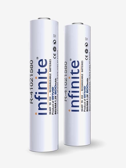 Envie 800RTU Rechargeable AAA 800 mAh Battery - Pack of 2 (White)