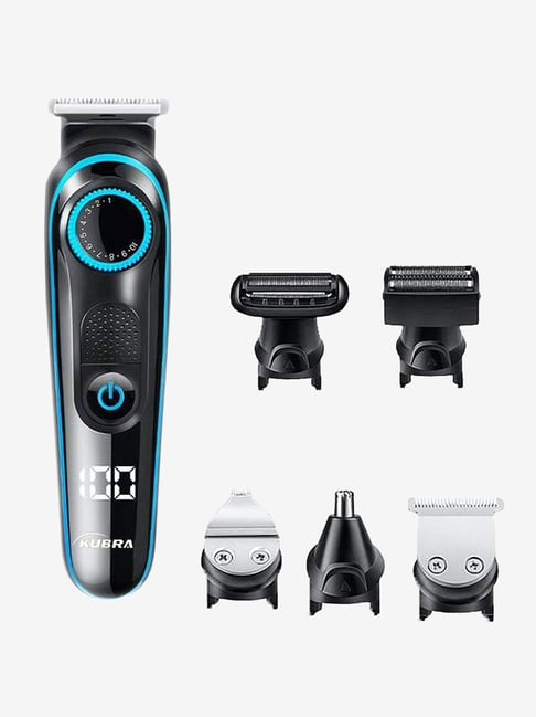 Kubra KB-5300 5 in 1 Cordless Rechargeable Grooming Kit for Men (Black/Blue)