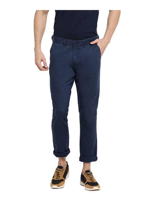 Pepe Jeans Navy Regular Fit Mid Rise Trousers