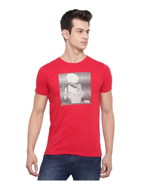 Pepe Jeans Red Regular Fit Cotton T-Shirt