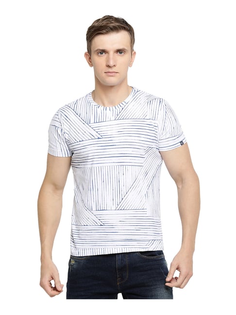 Pepe Jeans White & Blue Regular Fit T-Shirt