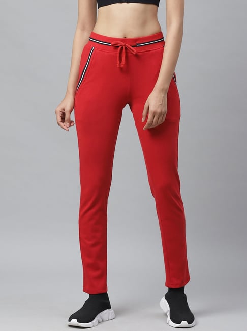 Buy Cayman Red Mid Rise Track Pants for Women Online @ Tata CLiQ