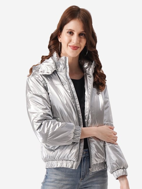 Buy Silver Shiny Puffer Online In India - Etsy India