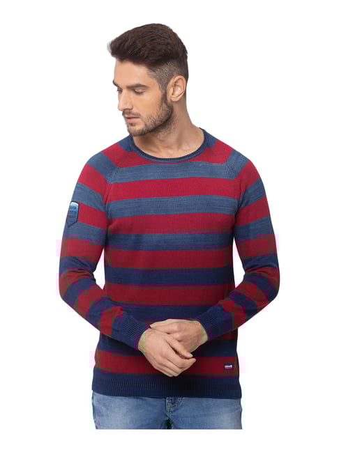 Buy Spykar Blue Round Neck Sweater for Men's Online Tata CLiQ