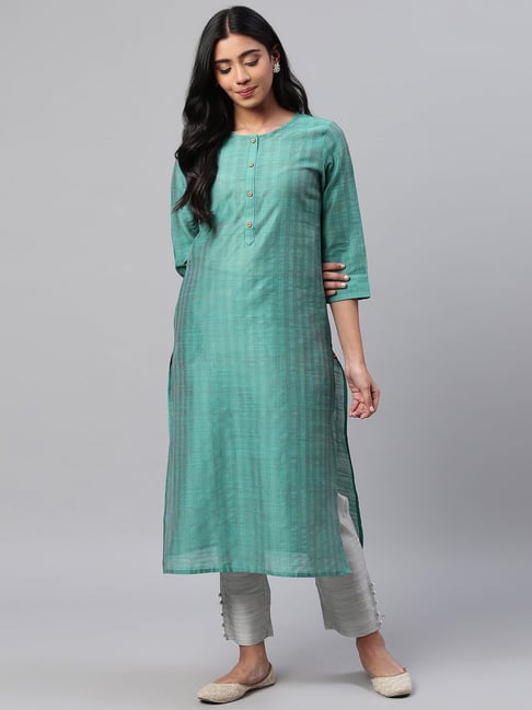 KSUT Green Straight Kurta Price in India