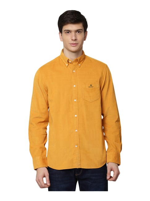 Buy Gant Mustard Cotton Regular Fit Shirt for Mens Online Tata CLiQ