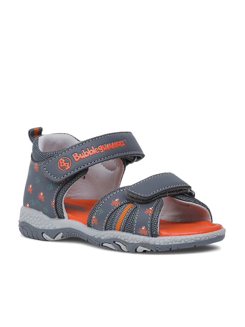 Buy Bubblegummers by Bata Kids Grey Floater Sandals for Boys at