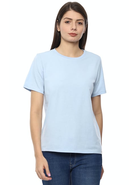 Van Heusen Blue Regular Fit T-Shirt Price in India