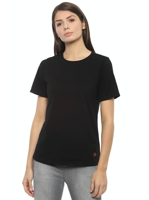 Van Heusen Black Regular Fit T-Shirt Price in India