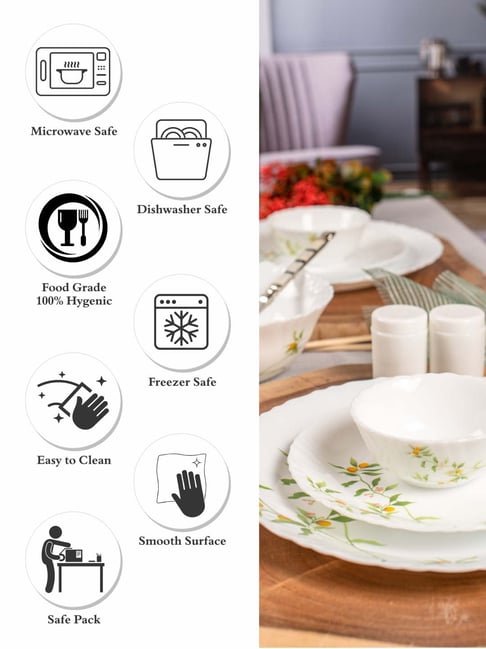 Buy LaOpala Nova Vivid White Green Opalware Piece Dinner Set