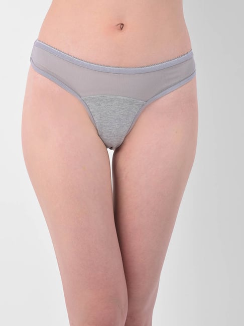 Buy Clovia Grey Cotton Thong for Women Online @ Tata CLiQ