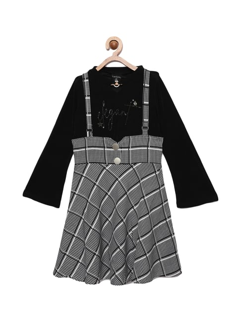 Tiny Girl Kids Black Textured Dress