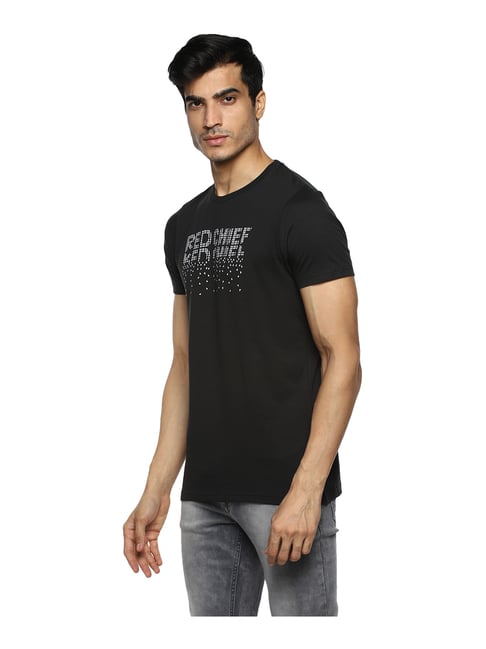 Buy Red Chief Jet Black Jersey Printed T-Shirt for Men Online @ Tata CLiQ