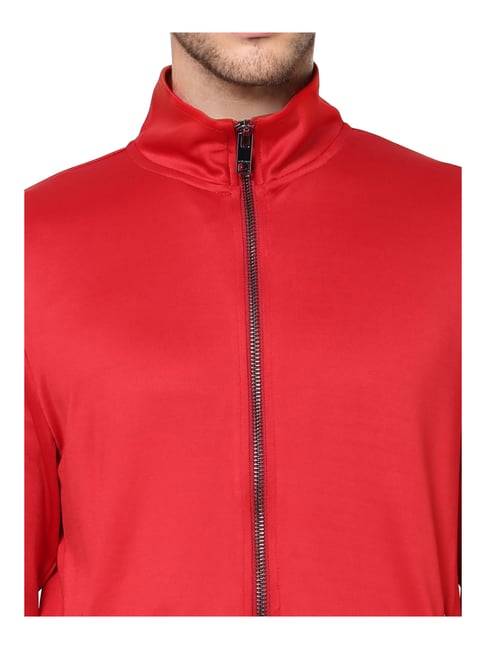 red zip jacket