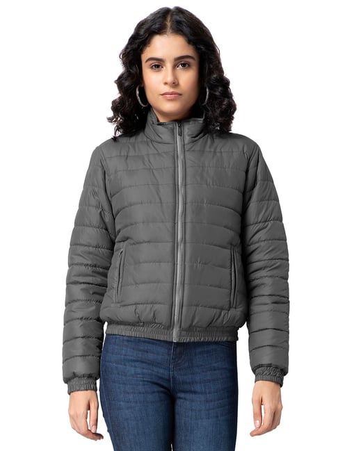 Quilted Print Puffer Jacket in BLUE PRINT | White Stuff