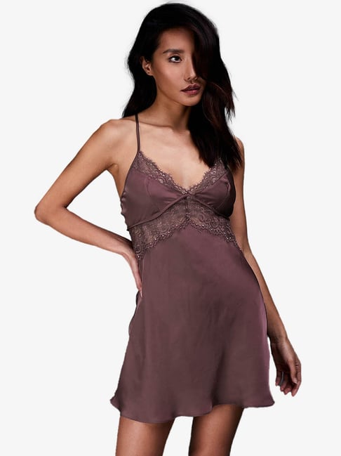 Women's Satin Dress Slip with Lace