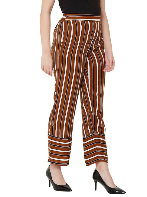 Buy Juliet Yellow Striped Pants for Women Online @ Tata CLiQ