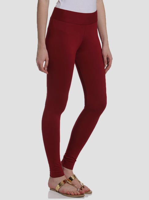 Buy Biba Maroon Regular Fit Leggings for Women Online @ Tata CLiQ