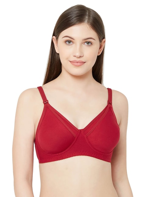 Buy Juliet Maroon Non Wired Non Padded Maternity Bra for Women