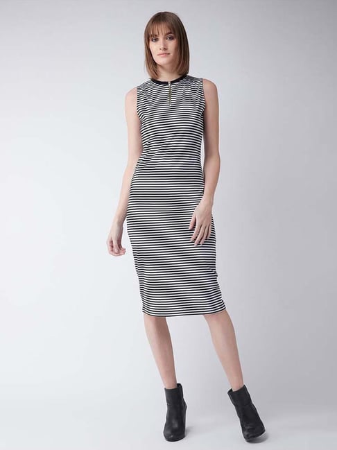 Miss Chase Black & White Striped Dress Price in India