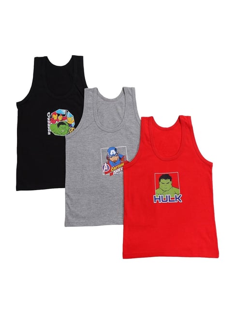 Bodycare Kids Multicolor Printed Vests - Pack of 3