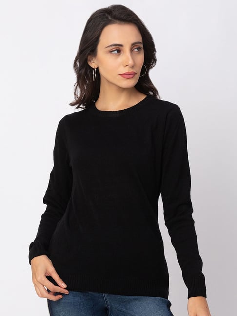 Buy Globus Black Full Sleeves Sweater for Women Online Tata CLiQ