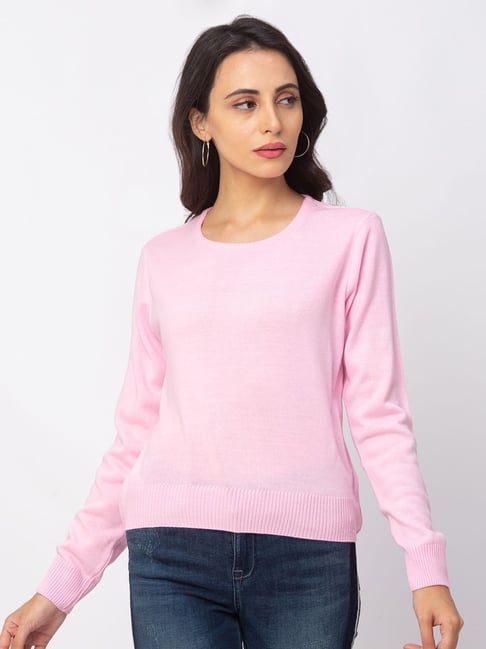 Buy Globus Pink Full Sleeves Sweater for Women Online Tata CLiQ