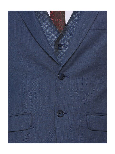 Buy Louis Philippe Louis Philippe Blue Slim Fit Checks Three Piece