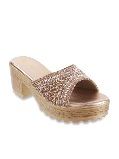 Metro Women's Rose Gold Ethnic Sandals Price in India