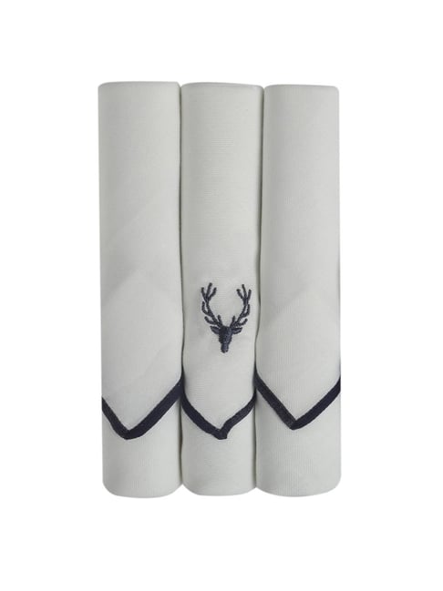 Allen Solly White Solid Handkerchief Set of 3