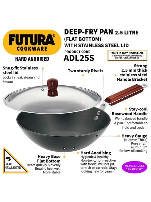  Hawkins Futura 2 Litre Cast Iron Kadhai, Naturally