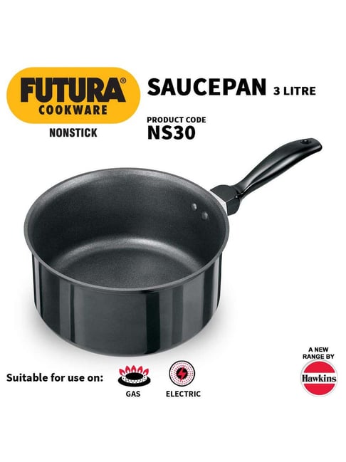 Buy Hawkins Futura Black Hard Anodised Saucepan Set of at Best - Main Image
