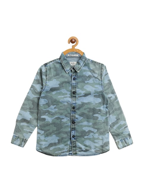Buy Pepe Jeans Kids Olive Green Cotton Camouflage Shirt for Boys Clothing  Online @ Tata CLiQ