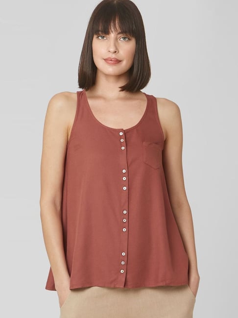 Vero Moda Maroon Regular Fit Top Price in India